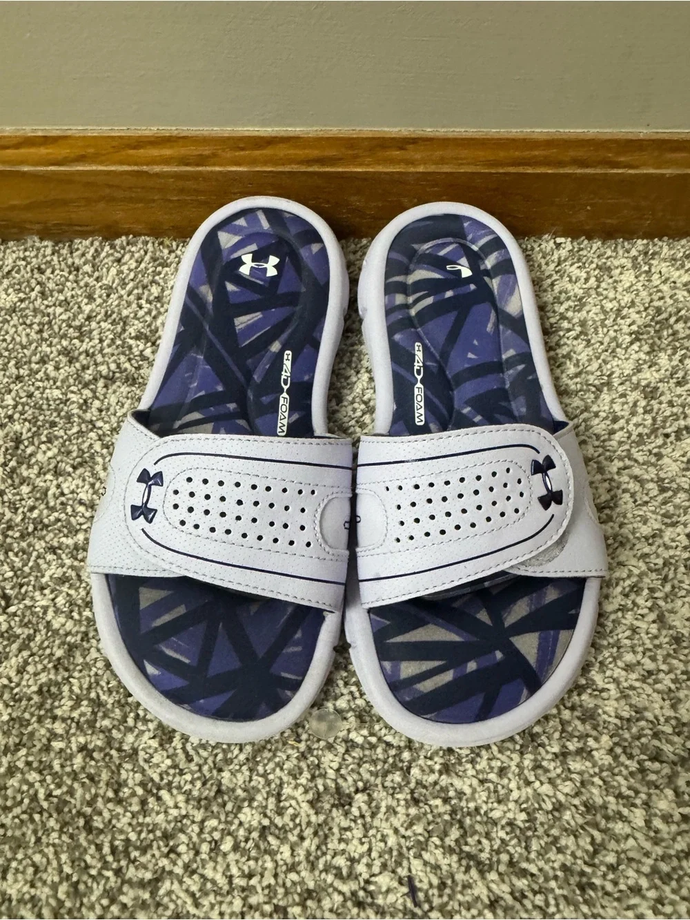 Girls Under Armour Lavender Slide Sandals Size 2